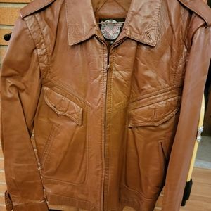 Vintage 70's men's leather jacket size 38